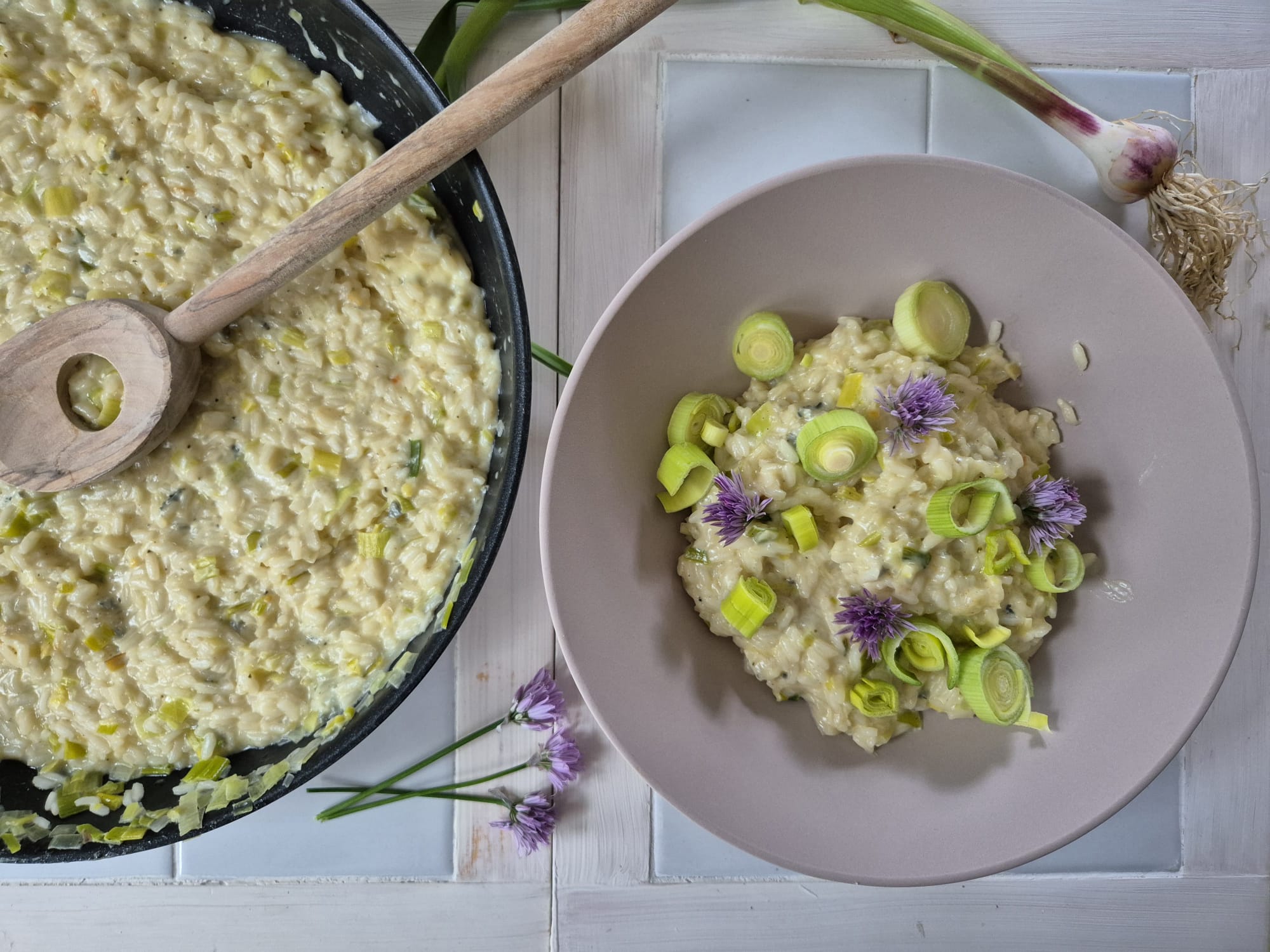 Lauch-Risotto mit Gorgonzola