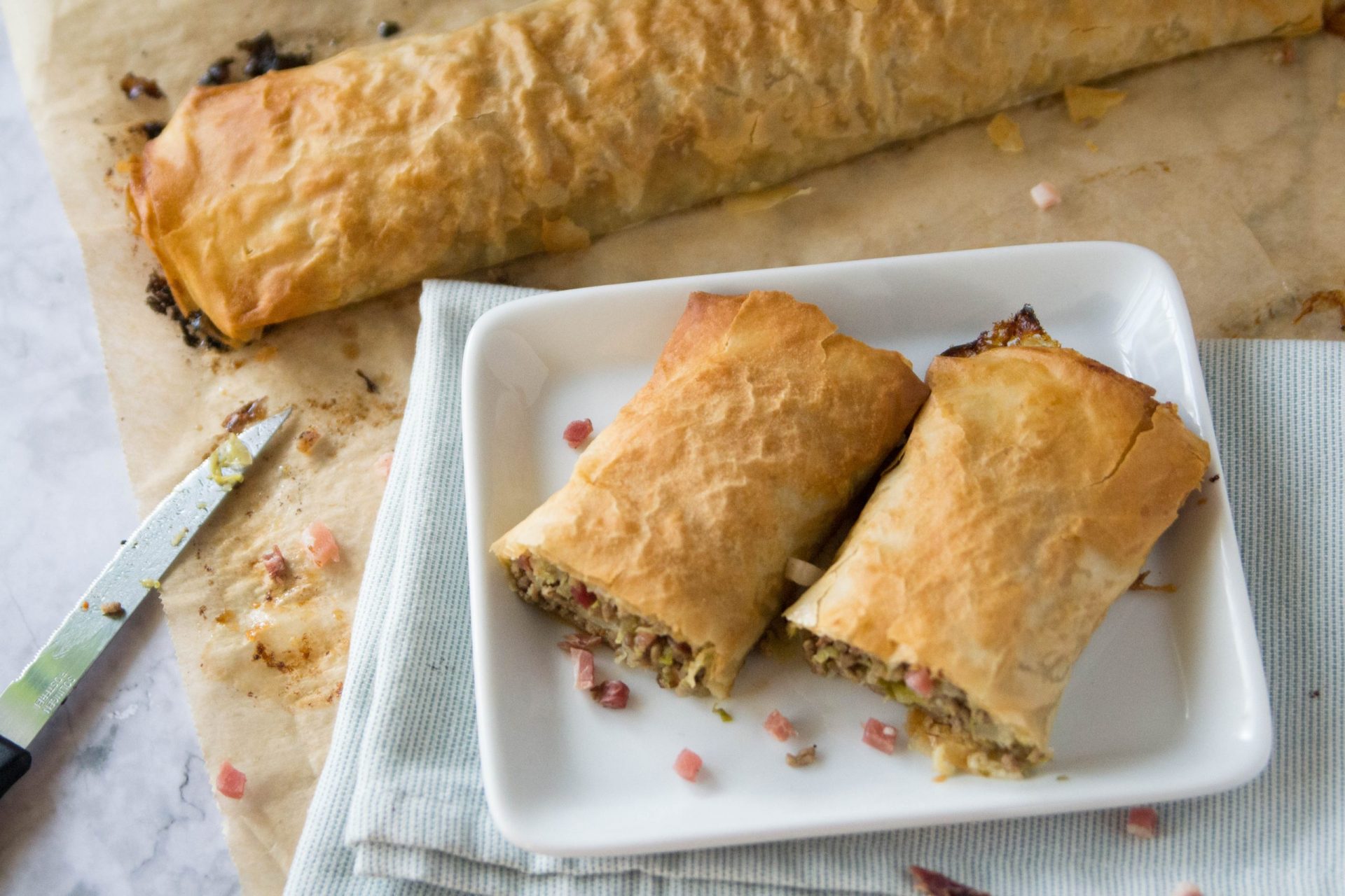 Krautstrudel mit Faschiertem