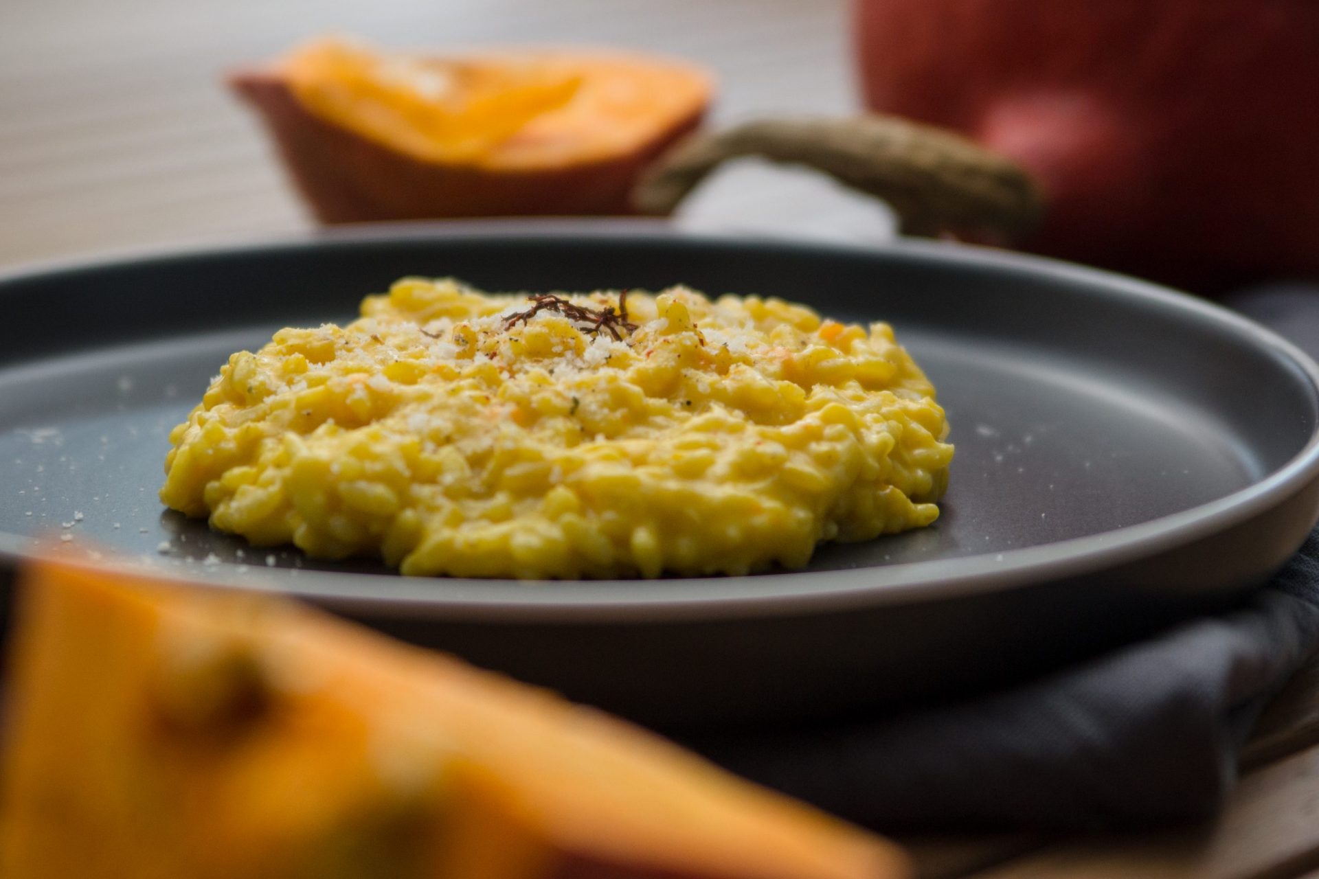 Kürbisrisotto mit Safran und Parmesan