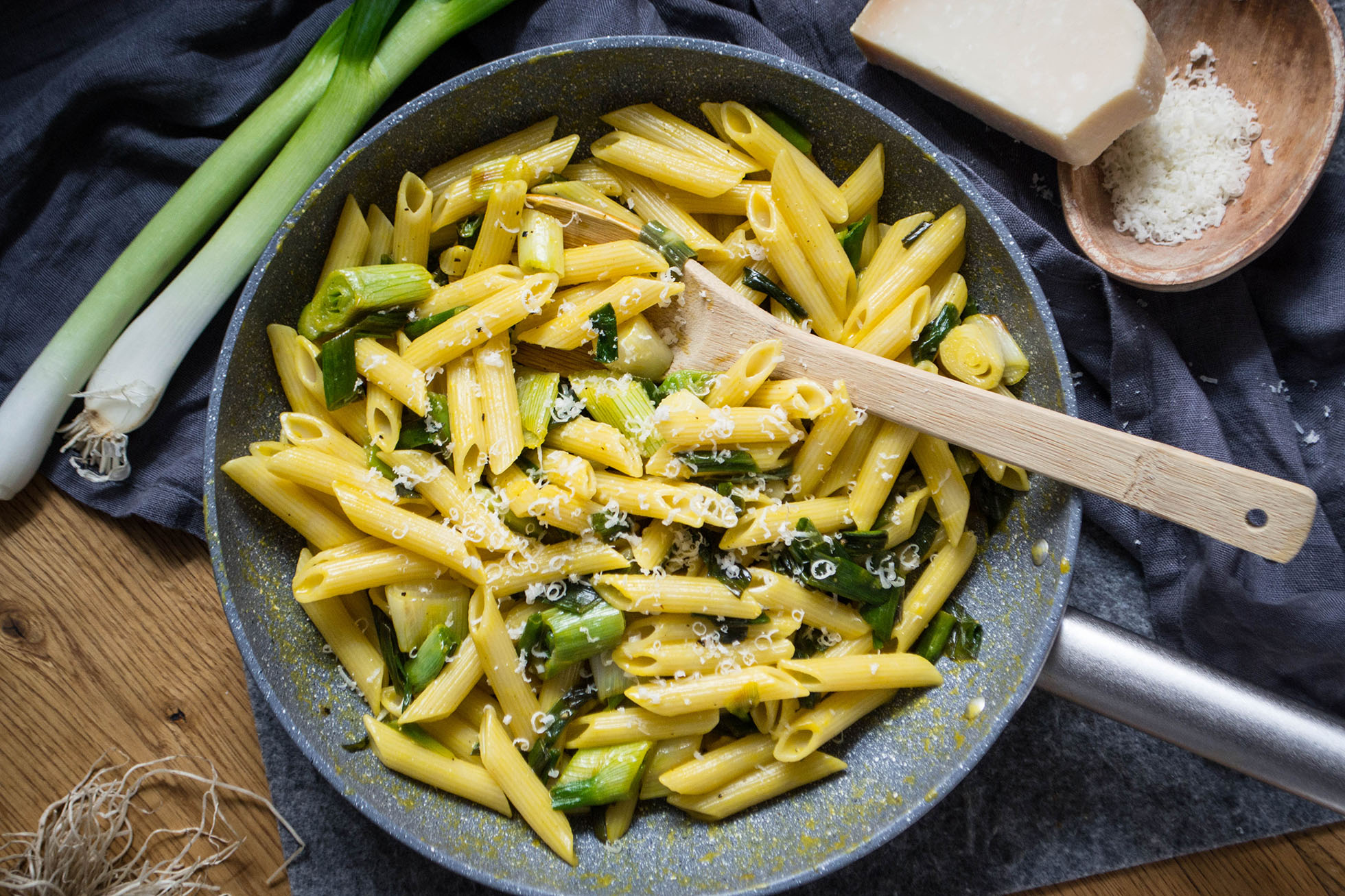 Penne mit Jungzwiebel
