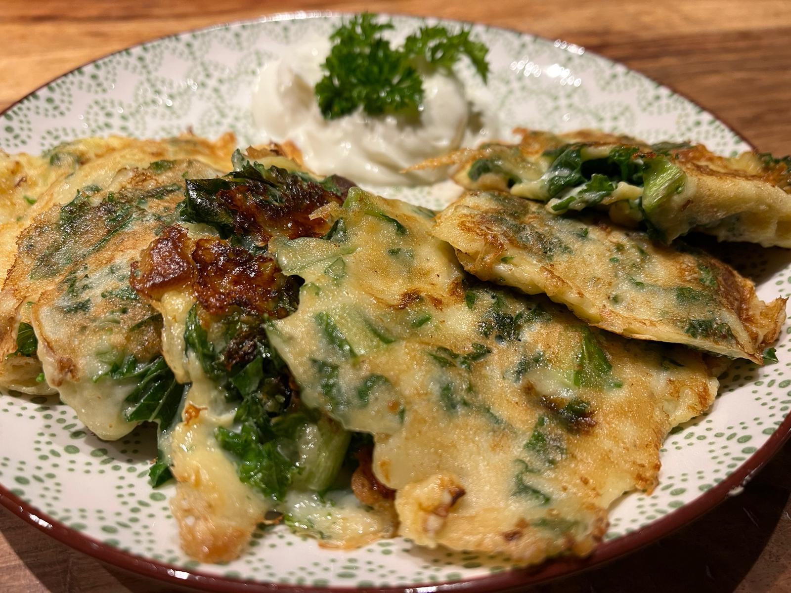 Grünkohl-Blinis