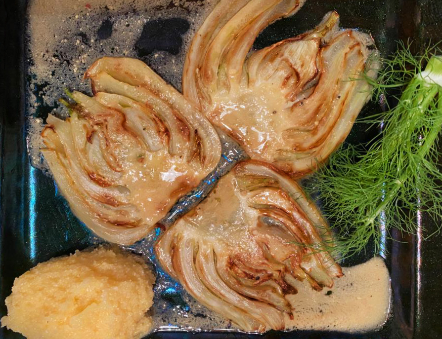 Gebratener Fenchel in Senfsauce