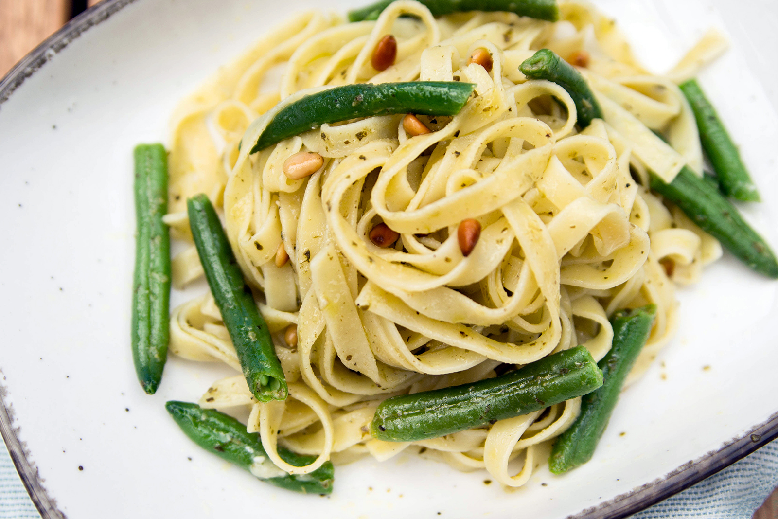 Pasta mit grünen Bohnen, Rezept aus Ligurien