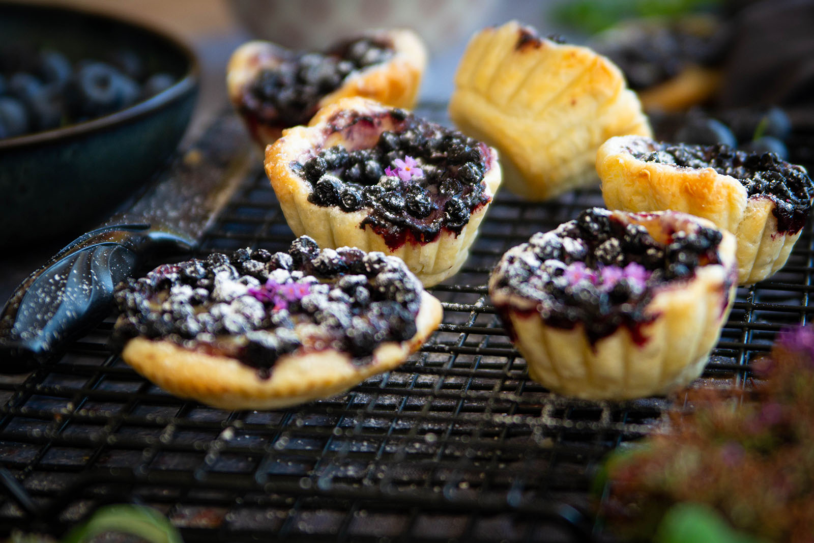 Vanille-Törtchen mit Heidelbeeren