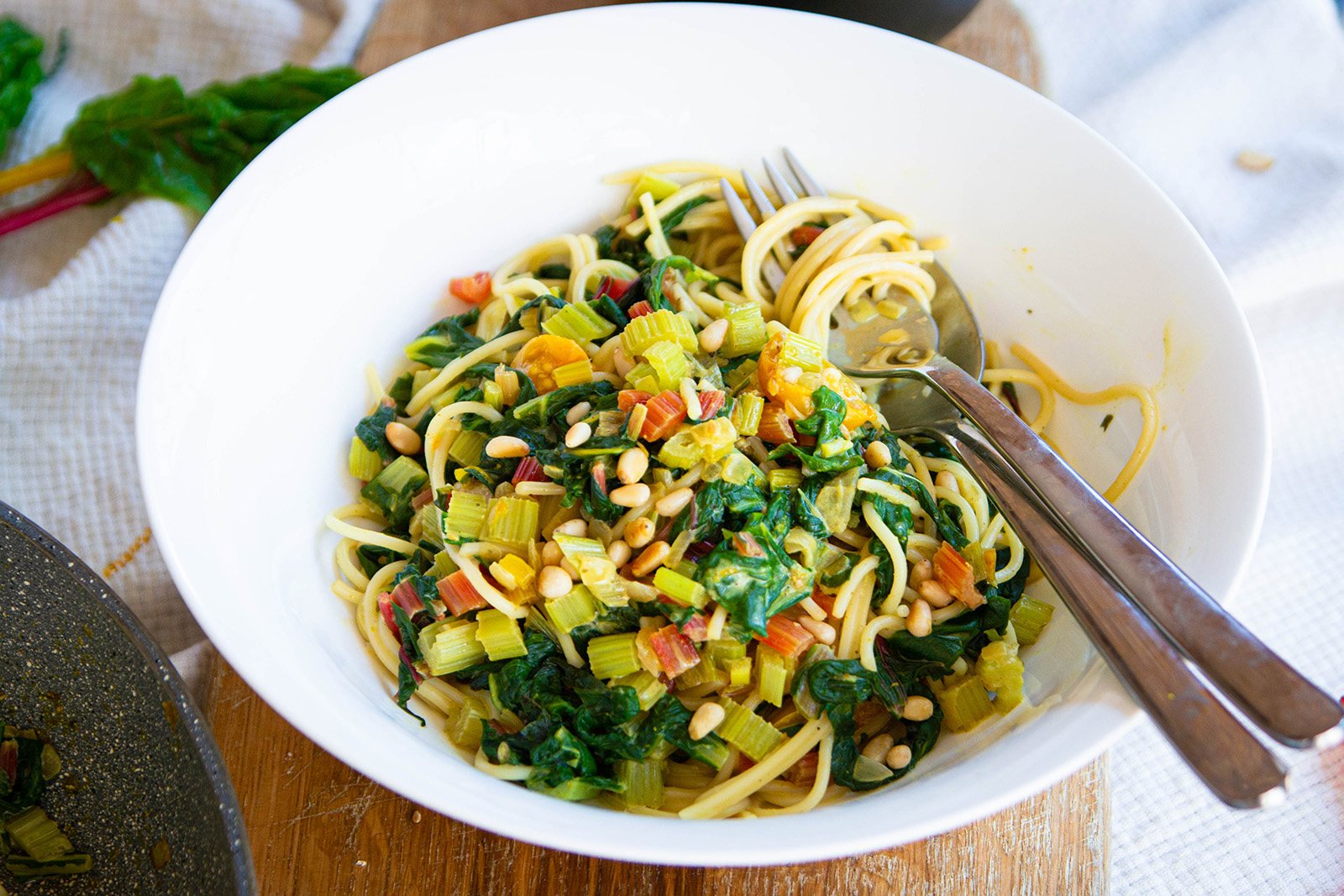 Cremige Pasta mit Mangold