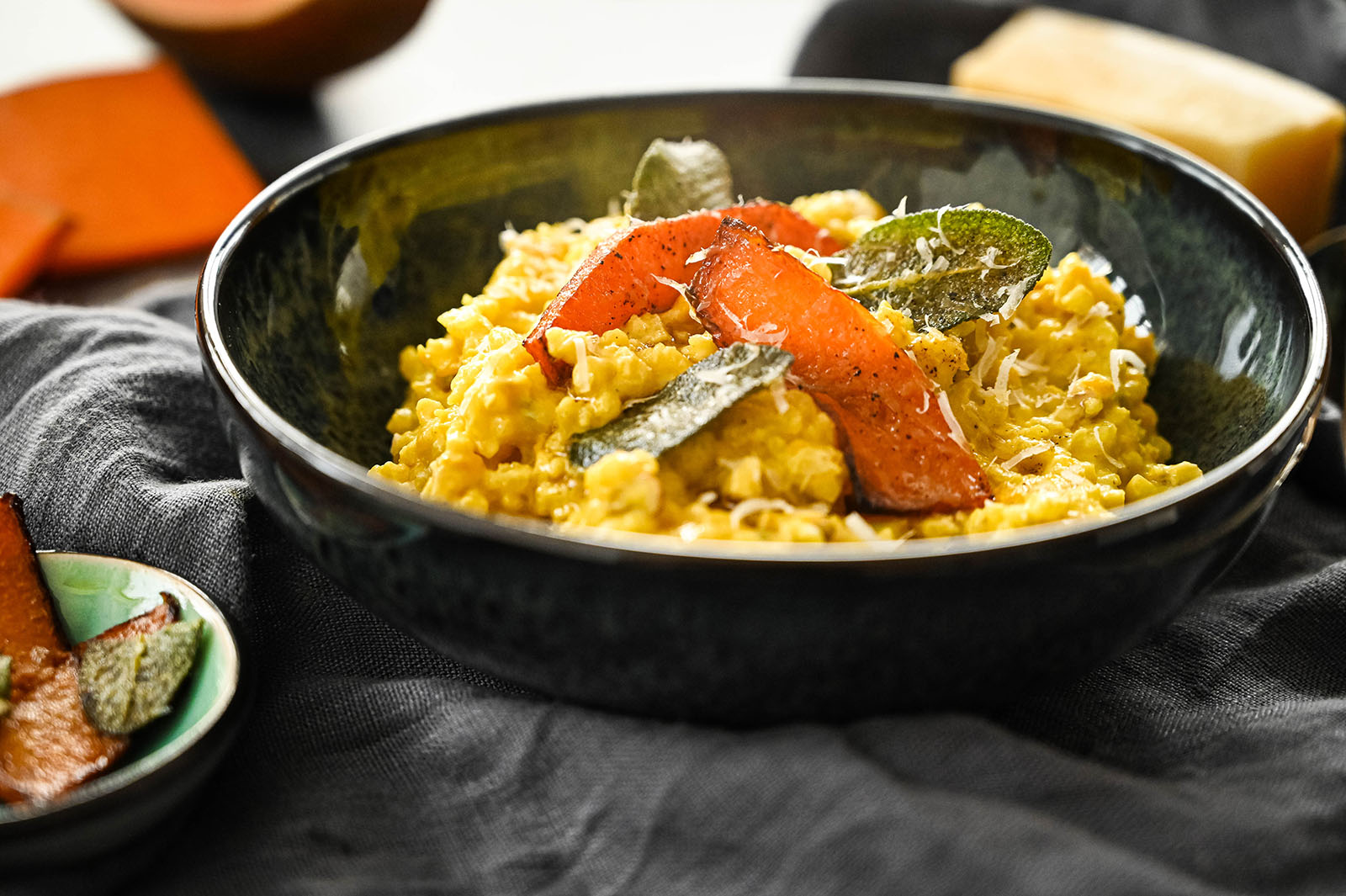 Kürbis-Risotto mit Blauschimmelkäse