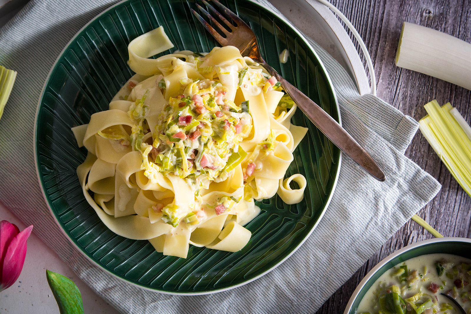 Pasta mit Lauchsauce