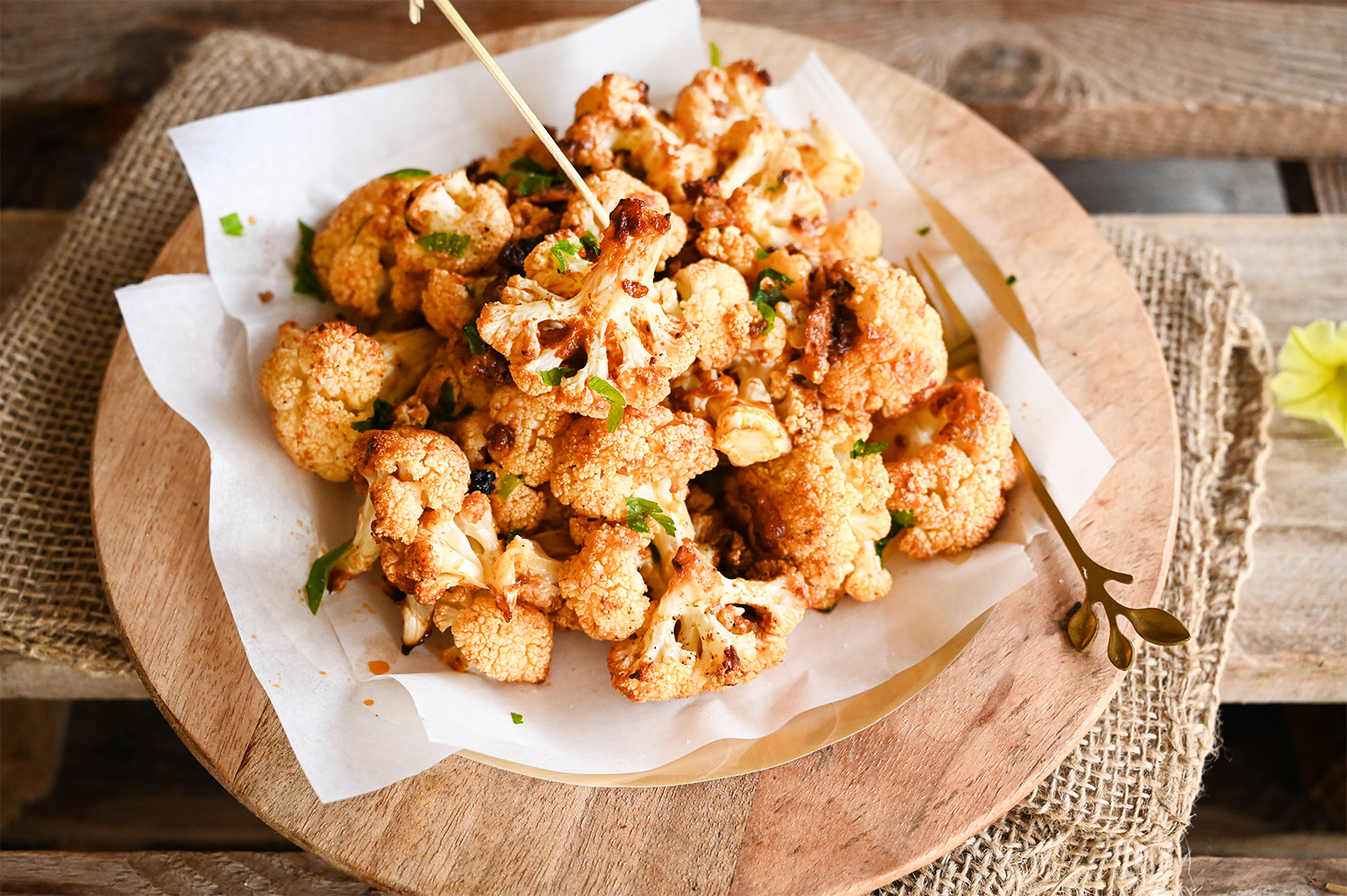 Gerösteter Karfiol mit Knoblauch und Parmesan