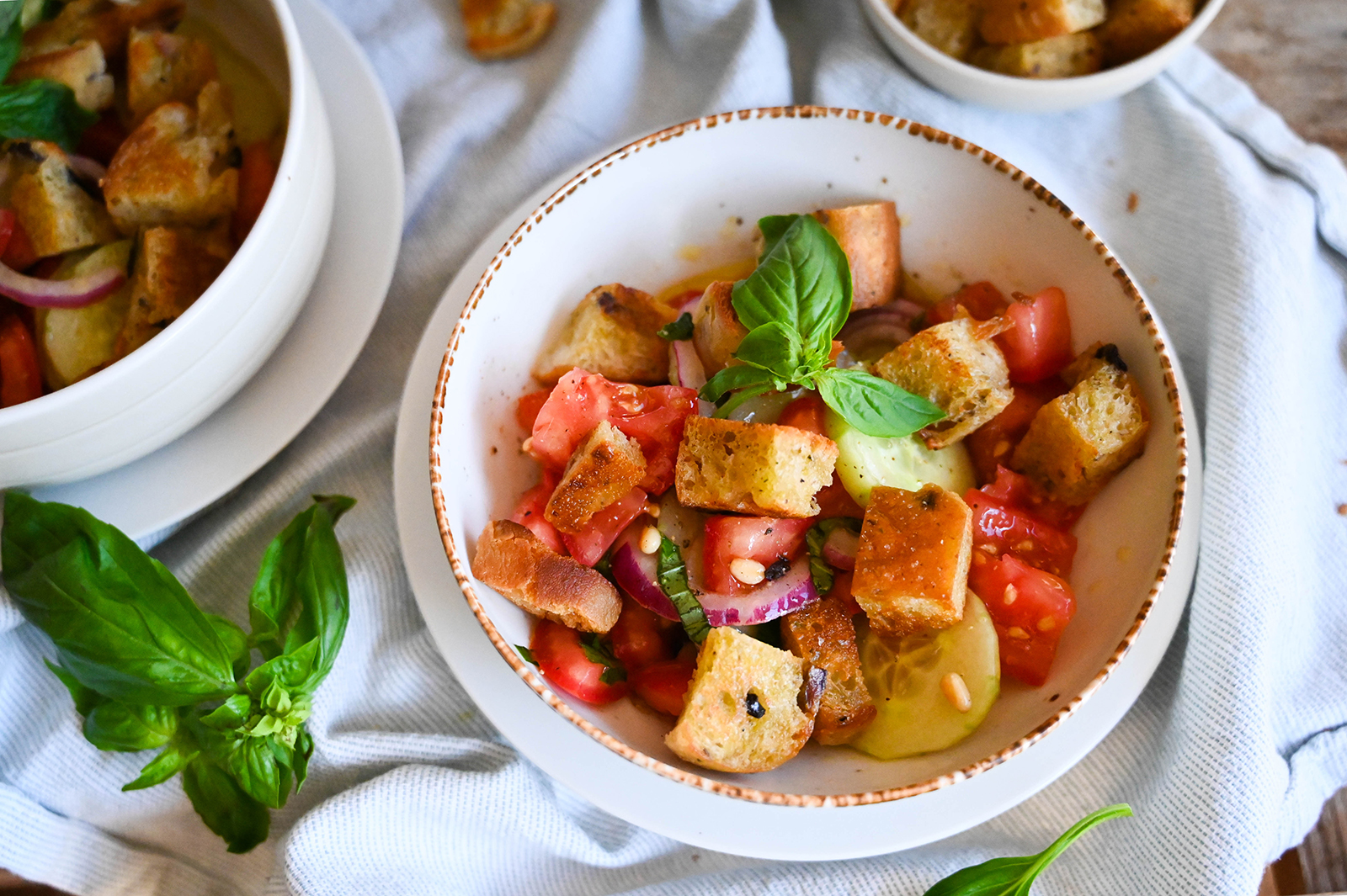Sommerlicher italienischer Brotsalat