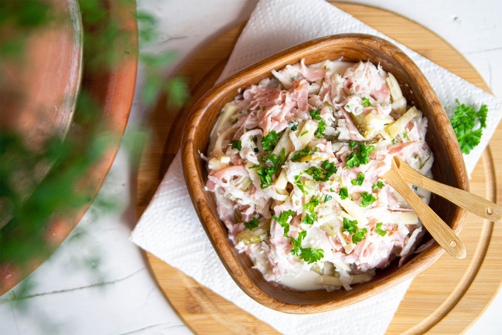 Bierrettich-Schinken-Salat