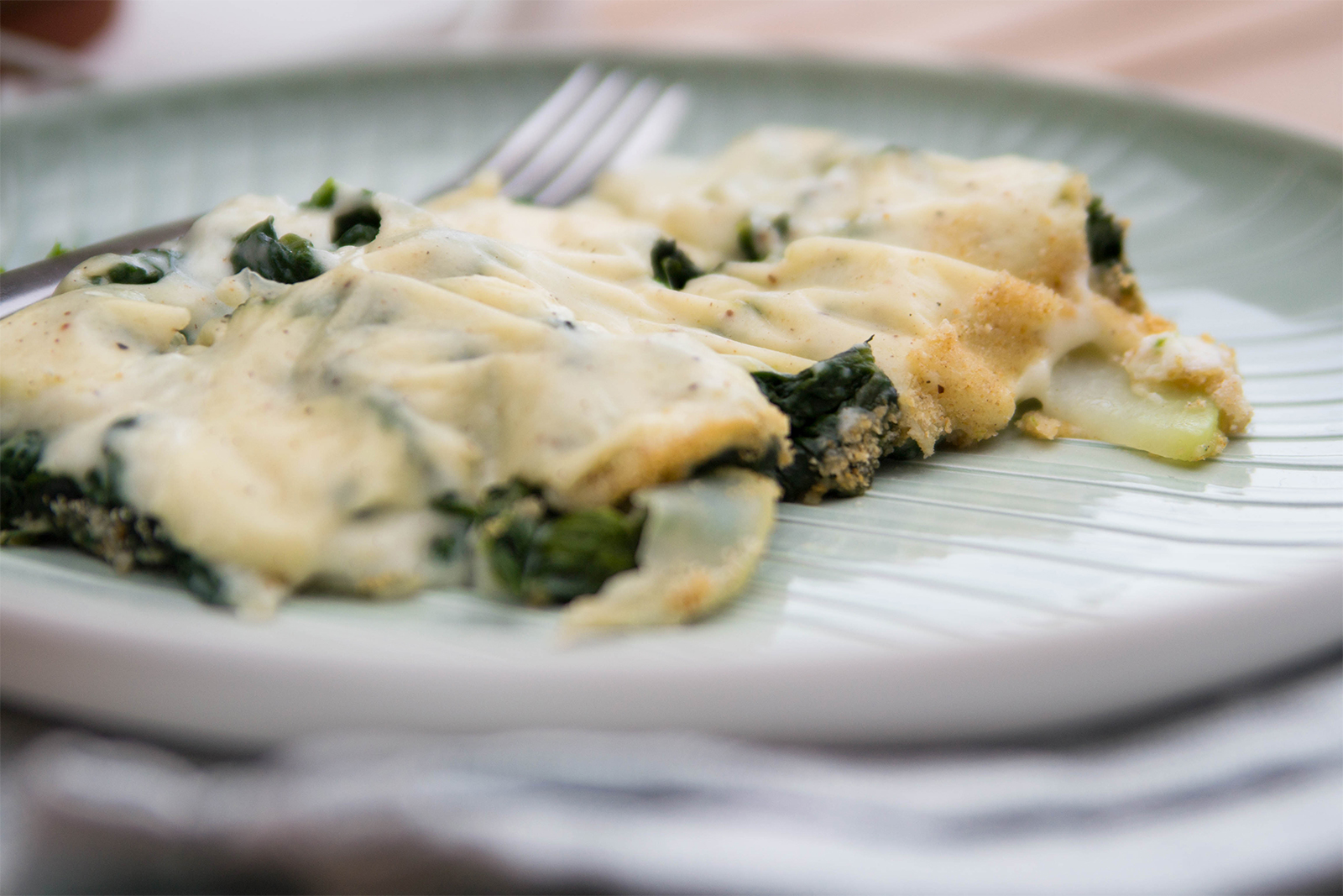 Kohlrabi-Spinat-Gratin